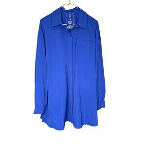 Nike 24.7 Womens Dri-FIT Oversized Long-Sleeve Shirt Royal Blue XL